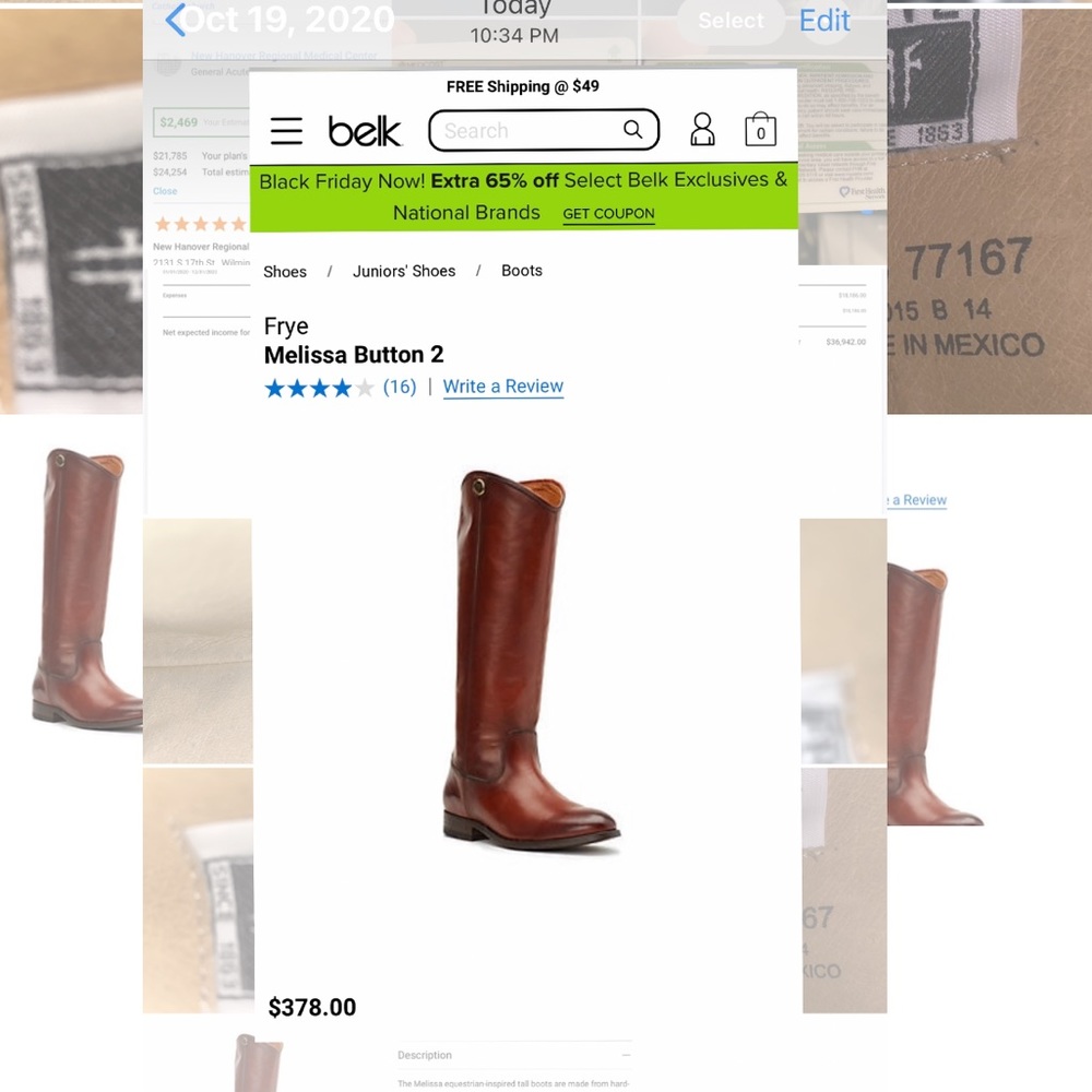 Authentic FRYE Melissa Button 2 boots sz 8